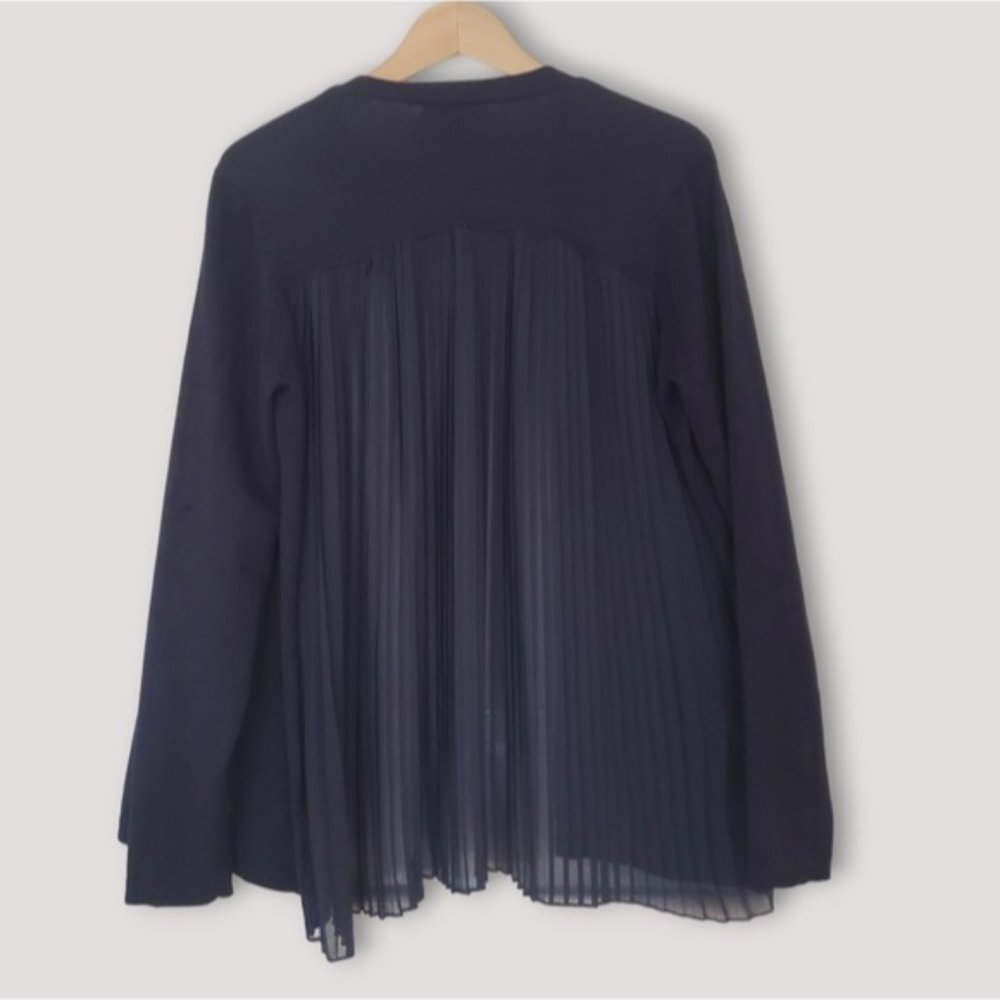 89th & Maddison Pleated Open Navy Blue Cardigan- Size M- NWOT
